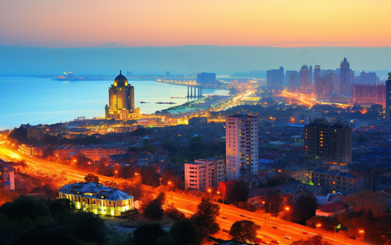 夜色航拍城市街道车流缩影摄影背景,高清,摄影图,摄影图片,图片大全,摄影图免费下载